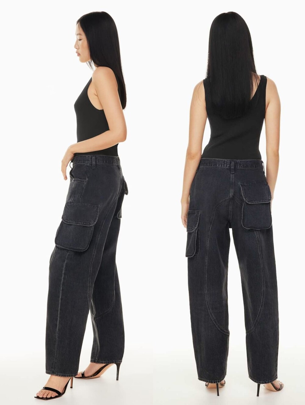 AGOLDE Cass Baggy Cargo Jean Black - Picture 3 of 8